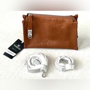 Raincun Brown Leather Crossbody Bag